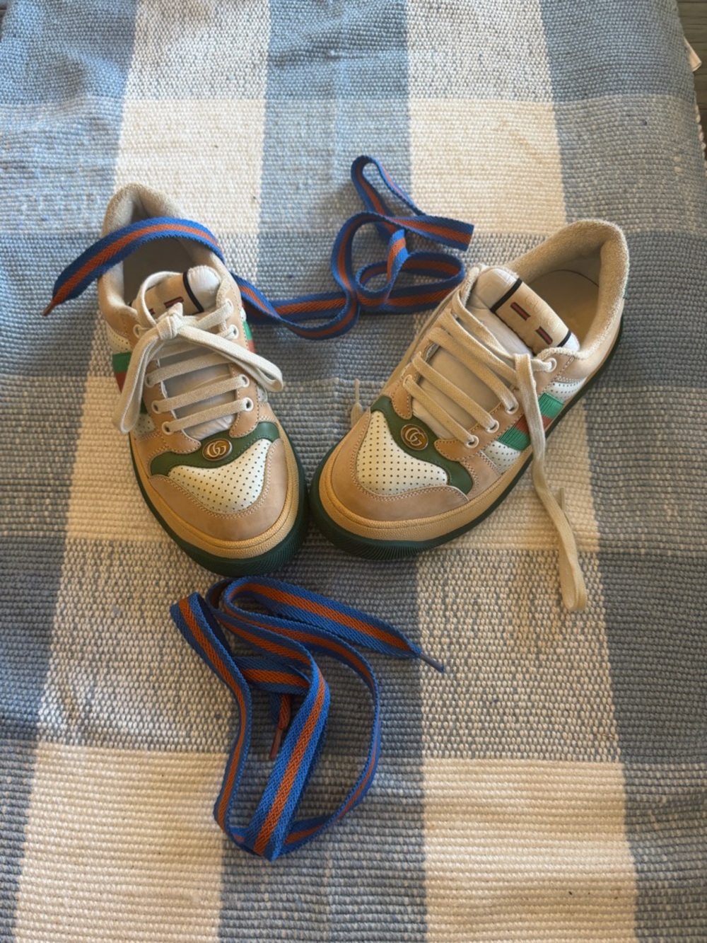 Gucci double screener leather sneakers
